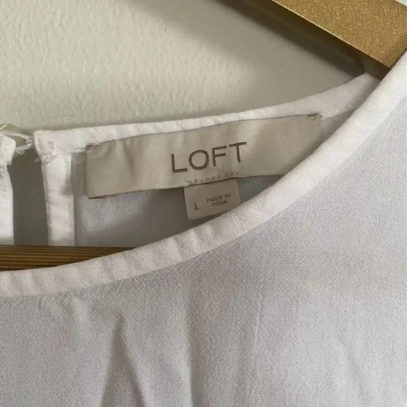 Ann Taylor LOFT Boho White Bell Sleeve Top - Picture 4 of 8